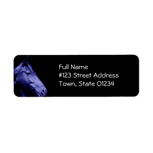 Blue Horse Return Address Label (Front)