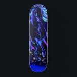 Blue Horse Running In Starry Night Skateboard<br><div class="desc">Neon Blue Horse Running At Moonlight Starry Night Magic Animal Drawing - Choose / Add Your Unique Text / Colour - Make Your Special Gift - Resize and move or remove and add elements / image with customisation tool ! - Drawing and Design by MIGNED. You can also transfer my...</div>