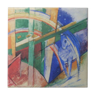 Blue Horse with Rainbow by Franz Marc Ceramic Tile