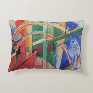Blue Horse with Rainbow by Franz Marc Decorative Cushion