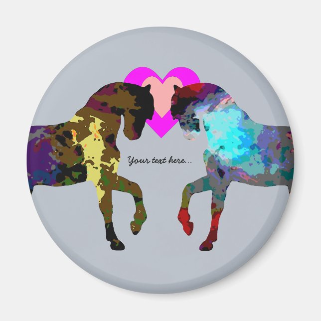 Blue Horses Personalised Magnet (Front)