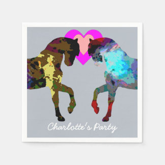 Blue Horses Personalised Paper Napkins