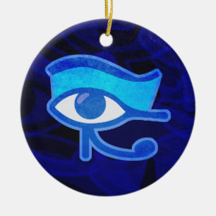 Blue Horus Eye Ceramic Ornament