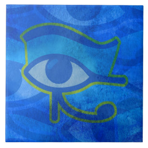 Blue Horus Eye Ceramic Tile