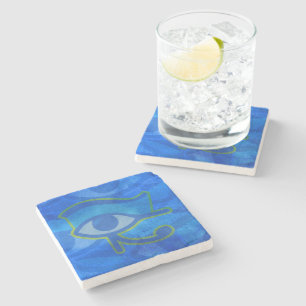 Blue Horus Eye Stone Coaster