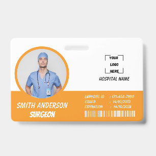 Blue   Hospital Medical Employee Photo ID Badge