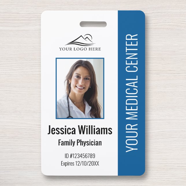 Blue Hospital Medical Employee Photo ID Badge (Creator Uploaded)