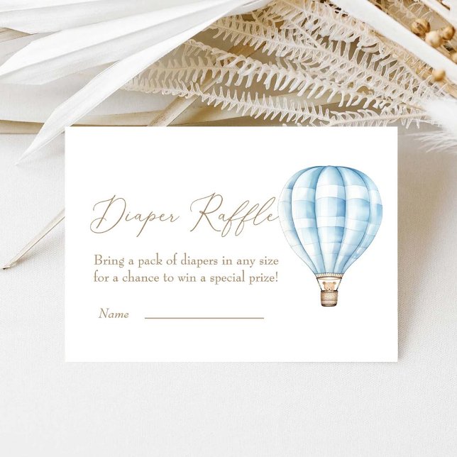  Blue Hot Air Ballon Baby Shower  Diaper Raffle  Enclosure Card (Creator Uploaded)