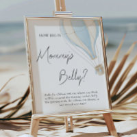 Blue Hot Air Balloon Baby Shower Big Mommys Belly