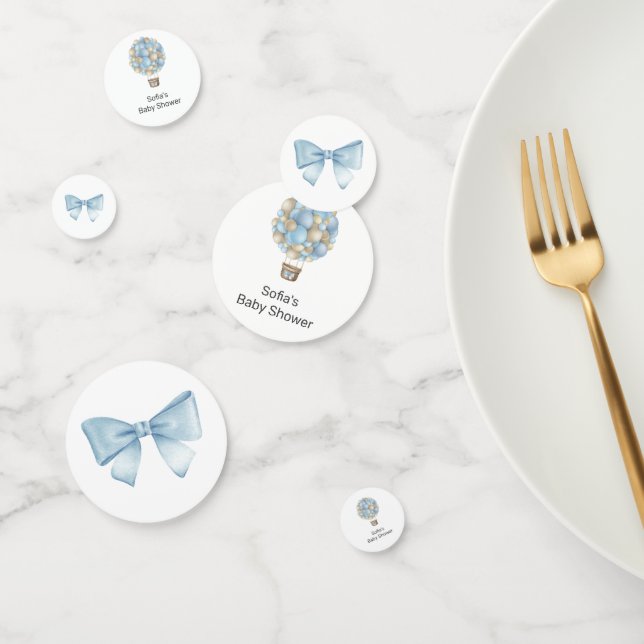 Blue Hot Air Balloon Baby Shower Confetti (Group)