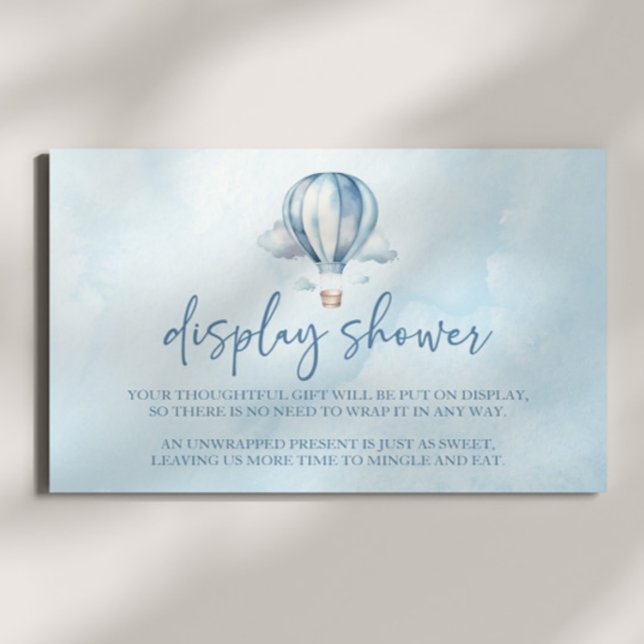 Blue Hot Air Balloon Baby Shower Display Shower Enclosure Card (Creator Uploaded)
