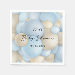 Blue Hot Air Balloon Baby Shower Napkin