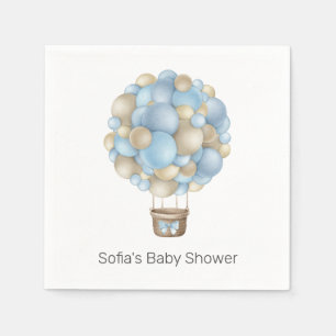 Blue Hot Air Balloon Baby Shower Napkin