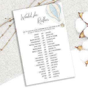 Blue Hot Air Balloon Baby Shower Would She Rather