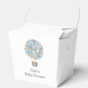 Blue Hot Air Balloon Boy Baby Shower Favour Box