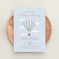 Blue Hot Air Balloon Boy Baby Shower