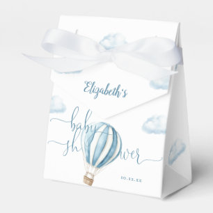 Blue Hot Air Balloon Boy Baby Shower Thank You Favour Box
