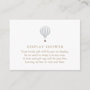 Blue Hot Air Balloon Display Shower Enclosure Card