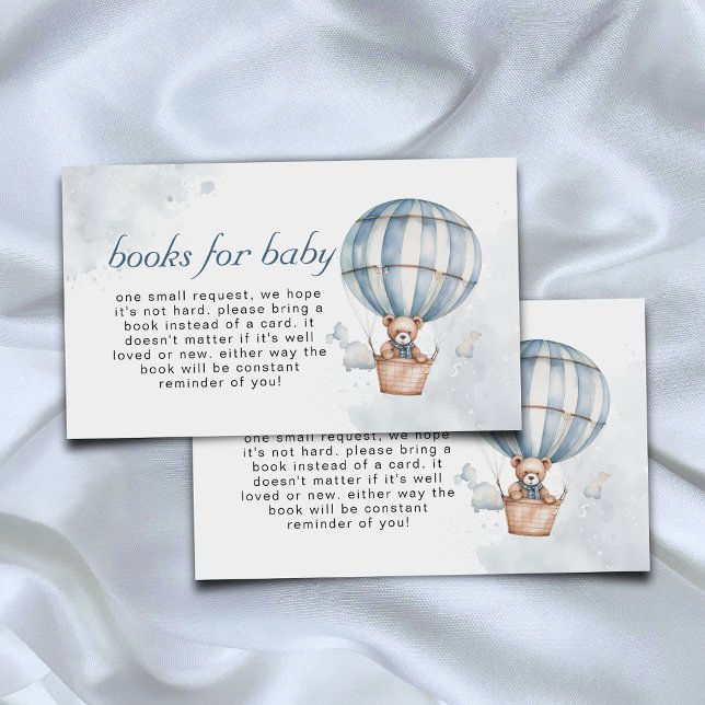 Blue Hot Air Balloon Teddy Bear Books for Baby Enclosure Card (Creator Uploaded)