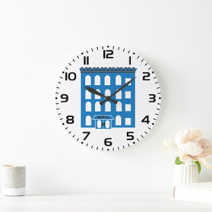 Blue Hotel Building  Large Clock