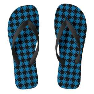 Blue Houndstooth Repeating Pattern Thongs