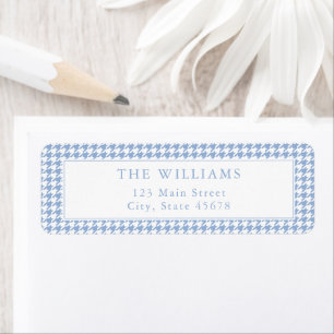 Blue Houndstooth Return Address Label