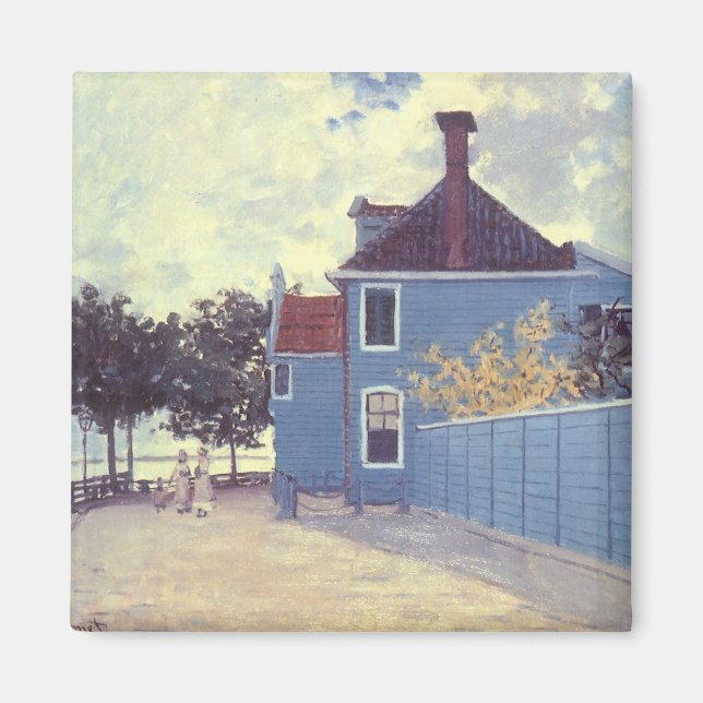 Blue House at Zaandam by Claude Monet Magnet (Front)