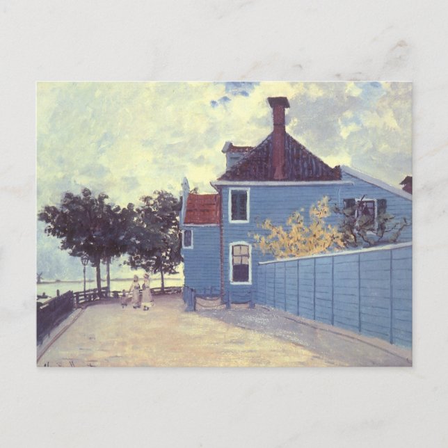 Blue House at Zaandam by Claude Monet Postcard (Front)