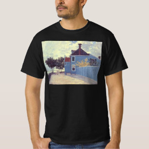 Blue House at Zaandam by Claude Monet, Vintage Art T-Shirt