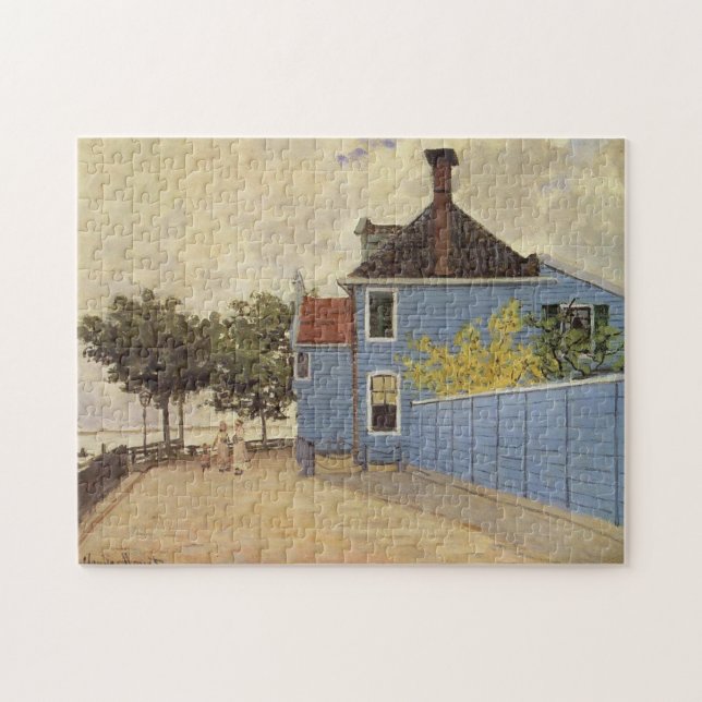 Blue House at Zaandam Monet Fine Art Jigsaw Puzzle (Horizontal)