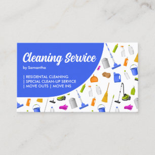 Blue House Cleaning Service Business Card
