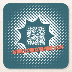 Blue House Cleaning Service Custom WWW Square Paper Coaster