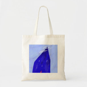 Blue house tote bag