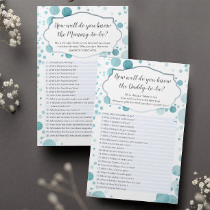 Blue "How well you know Mummy/Daddy" quiz, 2 sides