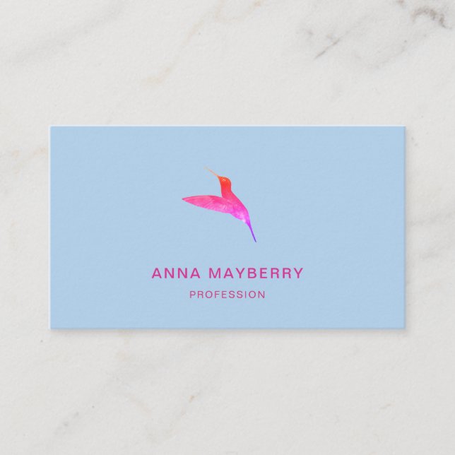 Blue Hummingbird Business Card (Front)