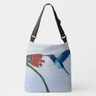 Blue Hummingbird Crossbody Bag