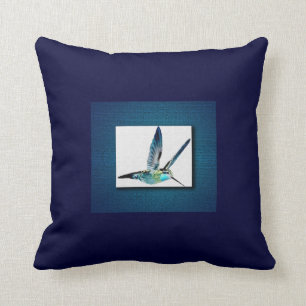 Blue Hummingbird Cushion