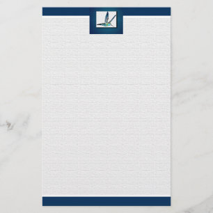 Blue Hummingbird Elegant Stationery