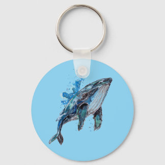 Blue Humpback Whale Key Ring