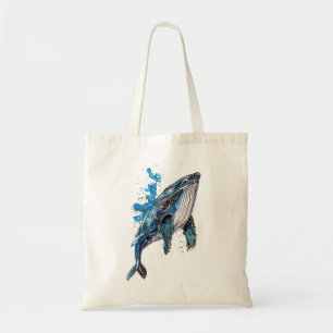 Blue Humpback Whale Tote Bag