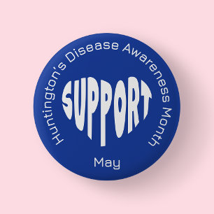 Blue Huntington’s Disease Awareness Month Button