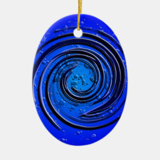Blue Hurricane Swirl Ceramic Tree Decoration