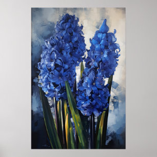 Blue Hyacinth Flower Art Print Poster