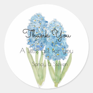 blue hyacinth flower classic round sticker 