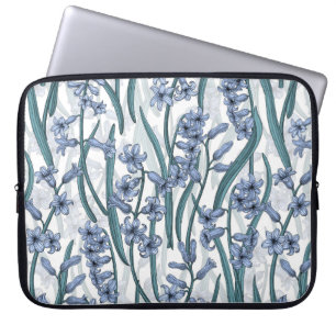 Blue Hyacinth flowers on white Laptop Sleeve