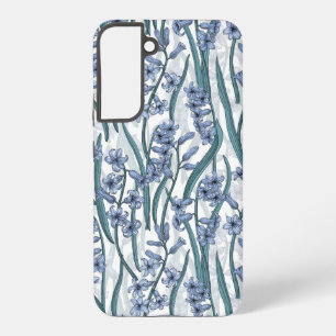 Blue Hyacinth flowers on white Samsung Galaxy Case