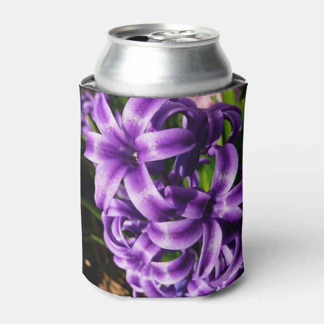 Blue Hyacinth II Spring Floral Can Cooler (Can Front)
