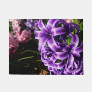 Blue Hyacinth II Spring Floral Doormat