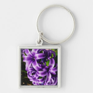 Blue Hyacinth II Spring Floral Key Ring