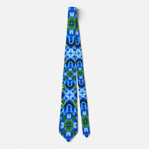 Blue Hyacinth Pattern Tie